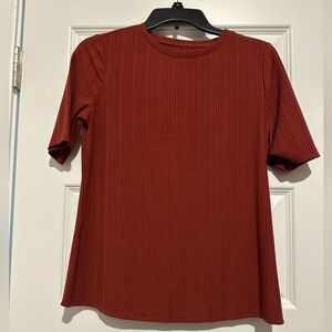 NWT Nine West Rust Short Sleeve Petite Small Top